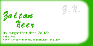 zoltan neer business card