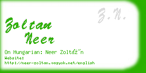 zoltan neer business card